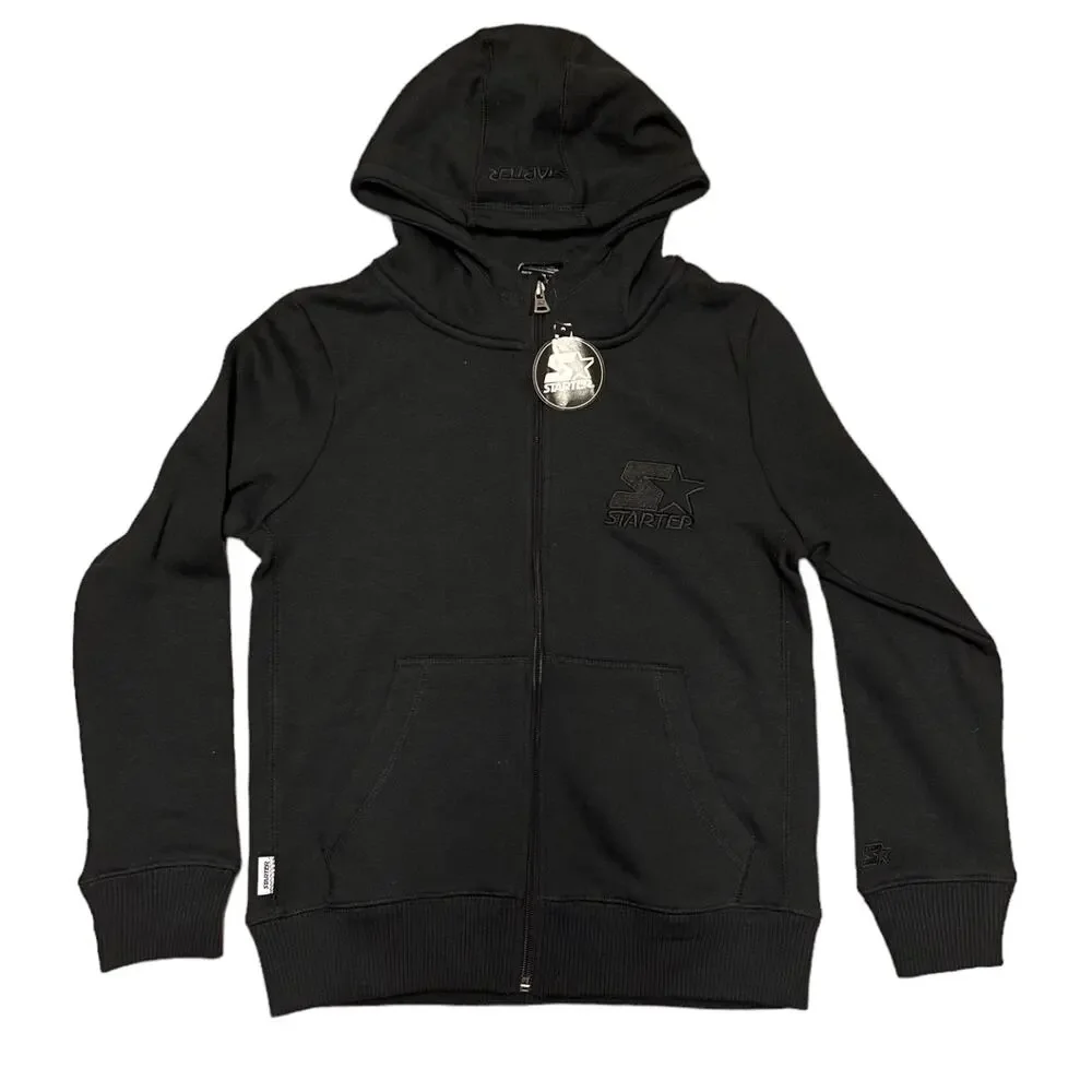 Starter Boys Black Zip Up Sweater Jacket Medium 12/14 NEW